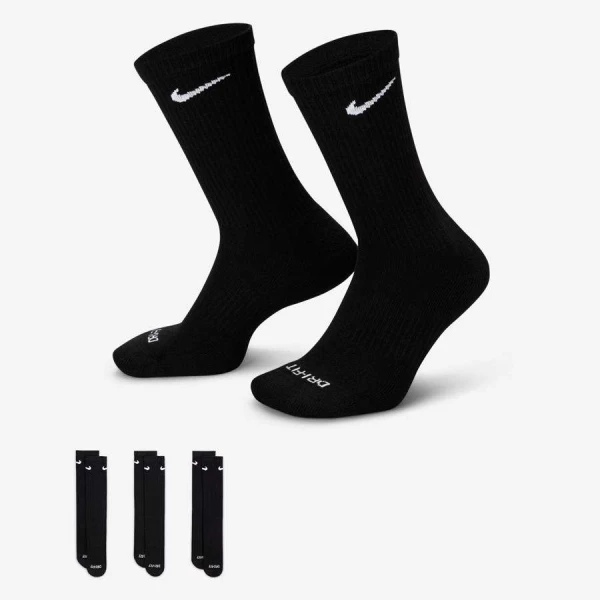 MEIA NIKE EVERYDAY PLUS 3 PARES UNISSEX - Preto