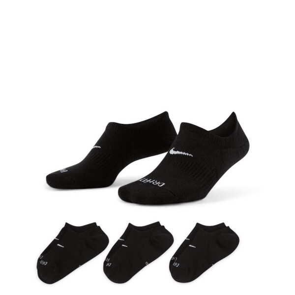 MEIA NIKE EVERYDAY PLUS CUSH FOOTIE PACOTE COM 3 UNIDADES - Preto
