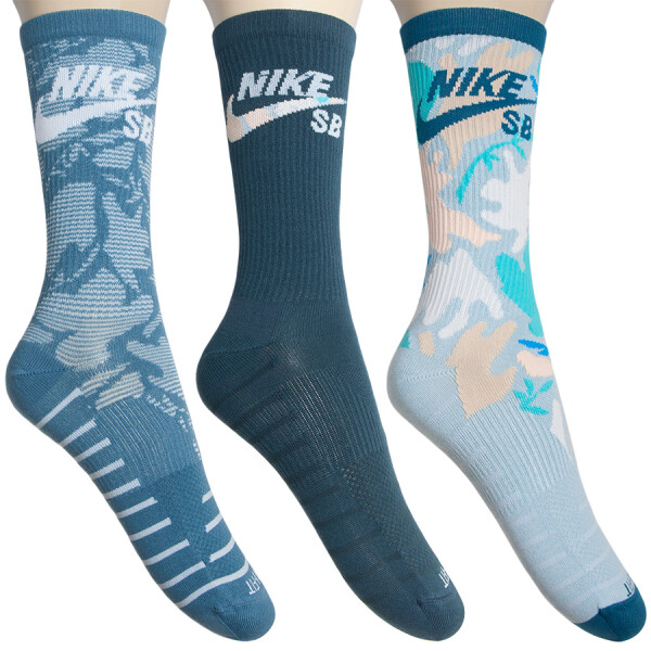 MEIA NIKE SB EVERYDAY MAX LIGHTWEIGHT CREW PACOTE COM 3 - Colorido