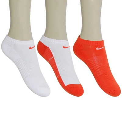 MEIA NIKE YTH CTN CUSH NO SHOW PACOTE COM 3 PARES - Laranja/branco