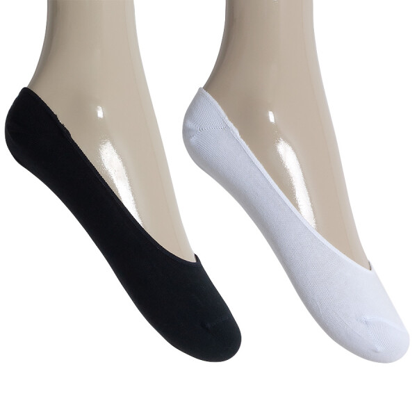 MEIA SAPATILHA ADIDAS PATRN PACOTE COM 2 PARES - Branco/preto