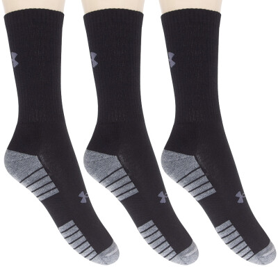 MEIA UNDER ARMOUR HEATGEAR CREW PACOTE COM 3 PARES 39/44 - Preto