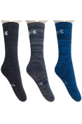 MEIA UNDER ARMOUR HEATGEAR TCH PACOTE COM 3 PARES 39/44 - Azul/preto
