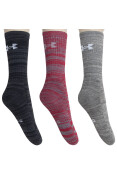 MEIA UNDER ARMOUR HEATGEAR TCH PACOTE COM 3 PARES 39/44 - Vermelho/grafite
