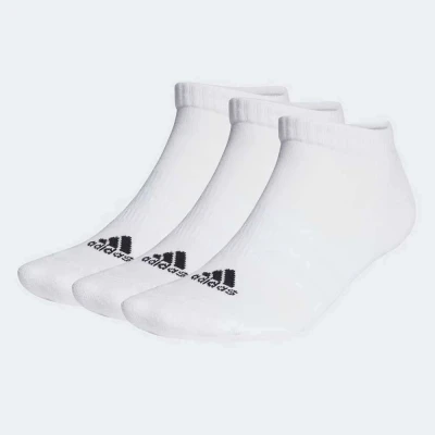 MEIAS ADIDAS AMORTECIDAS CANO BAIXO 3 PARES - Branco