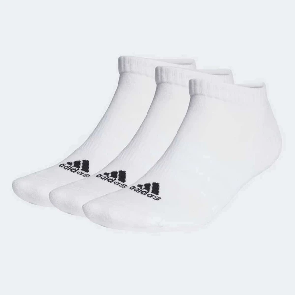 MEIAS ADIDAS AMORTECIDAS CANO BAIXO 3 PARES - Branco
