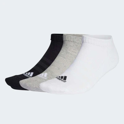 MEIAS ADIDAS AMORTECIDAS CANO BAIXO 3 PARES - Colorido