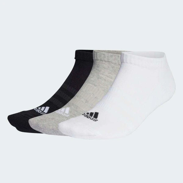 MEIAS ADIDAS AMORTECIDAS CANO BAIXO 3 PARES - Colorido