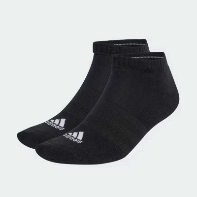 MEIAS ADIDAS AMORTECIDAS CANO BAIXO 3 PARES - Preto