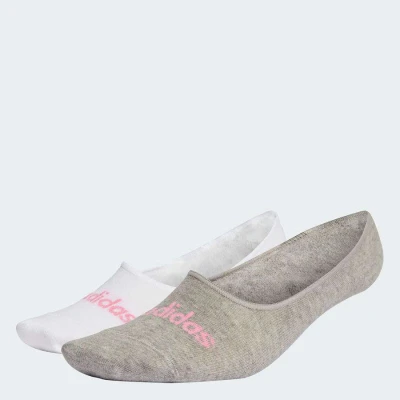 MEIAS ADIDAS FINNAS LINEAR BALLERINA COM 2 PARES FEMINIA - Branco/cinza
