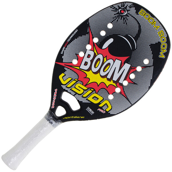 RAQUETE BEACH TENNIS VISION PRO BOOM BOOM JUVENIL - Preto/branco