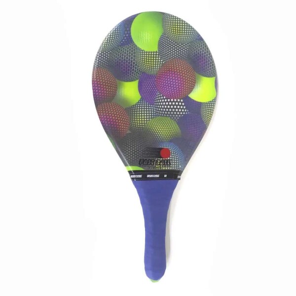 RAQUETE FAST BALL FRESCOBOL FIBRA COM ESTAMPA - Colorido