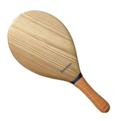 RAQUETE FRESCOBOL SÓLIDA DE PINUS FORZANES - Bege/laranja