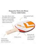 RAQUETE VOLLO TÊNIS DE MESA FORCE 1000 - Colorido