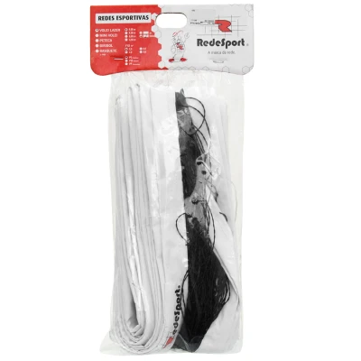 REDE REDESPORT VÔLEI LAZER 9,5M 2 FAIXAS 180 - Preto/branco
