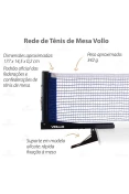 REDE VOLLO TÊNIS DE MESA COM SUPORTE ALICATE - Colorido