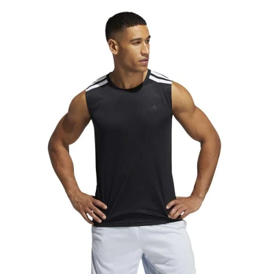 REGATA ADIDAS BASQUETE ALL WORLD MASCULINA - Preto REGATA ADIDAS BASQUETE ALL WORLD MASCULINA - Preto