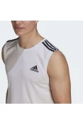 REGATA ADIDAS ESPORTIVA AEROREADY DESIGNED TO MOVE 3-STRIPES MASCULINA - Branco/preto REGATA ADIDAS ESPORTIVA AEROREADY DESIGNED TO MOVE 3-STRIPES MASCULINA - Branco/preto