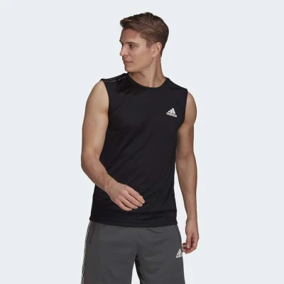 REGATA ADIDAS ESPORTIVA AEROREADY DESIGNED TO MOVE 3-STRIPES MASCULINA - Preto REGATA ADIDAS ESPORTIVA AEROREADY DESIGNED TO MOVE 3-STRIPES MASCULINA - Preto