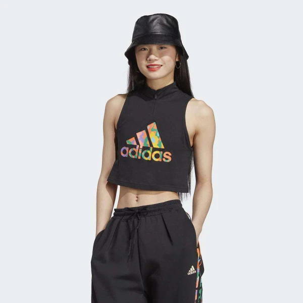 REGATA ADIDAS LOGO AOP TANK FEMININA - Preto REGATA ADIDAS LOGO AOP TANK FEMININA - Preto