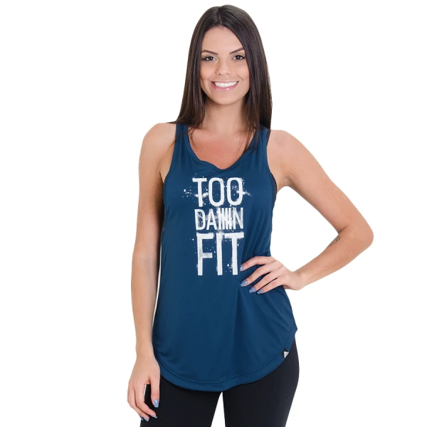 REGATA ADIDAS TOO FIT FEMININA - Marinho REGATA ADIDAS TOO FIT FEMININA - Marinho