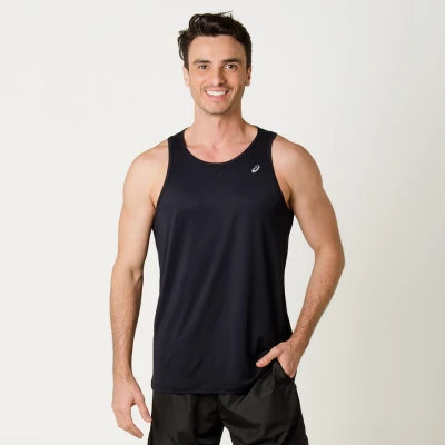 REGATA ASICS BASIC PA TANK MASCULINA - Preto REGATA ASICS BASIC PA TANK MASCULINA - Preto
