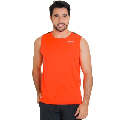 REGATA ASICS FAVORITE SLEEVELESS MASCULINA - Laranja/preto