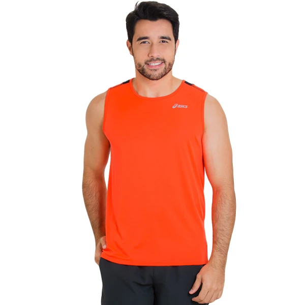 REGATA ASICS FAVORITE SLEEVELESS MASCULINA - Laranja/preto