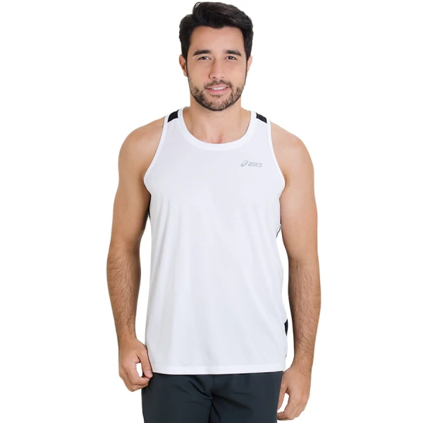 REGATA ASICS SPORTS MESH SINGLET MASCULINA - Branco/preto REGATA ASICS SPORTS MESH SINGLET MASCULINA - Branco/preto