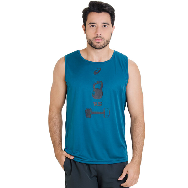REGATA ASICS TRAINING SLEEVELESS VS MASCULINA - Verde/preto