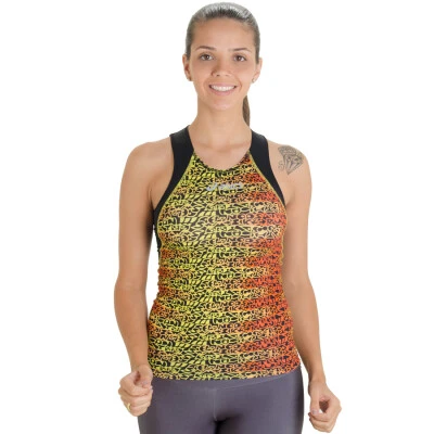 REGATA ASICS TRIATHLON NOOSA TRI TANK FEMININA - Preto/amarelo