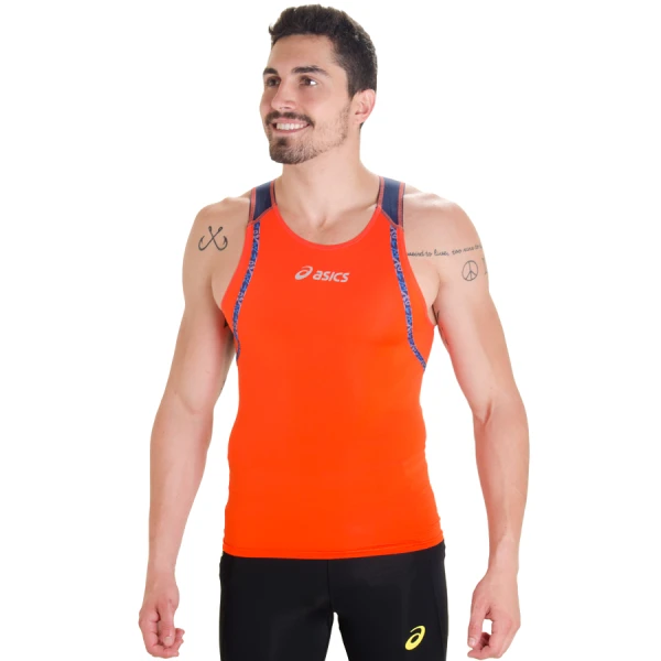 REGATA ASICS TRIATHLON NOOSA TRI TANK MASCULINA - Laranja/marinho