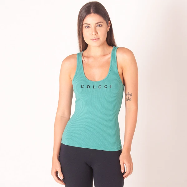 REGATA COLCCI CANELADA FEMININA - Verde REGATA COLCCI CANELADA FEMININA - Verde