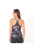 REGATA COLCCI ESTAMPA FLORAL FEMININA - Preto