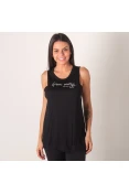 REGATA COLCCI ESTAMPADA FEMININA - Preto