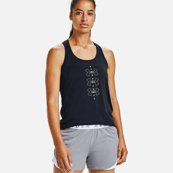 REGATA DE TREINO UNDER ARMOURTECH TWIST GRAPHIC TANK FEMININA - Preto REGATA DE TREINO UNDER ARMOURTECH TWIST GRAPHIC TANK FEMININA - Preto