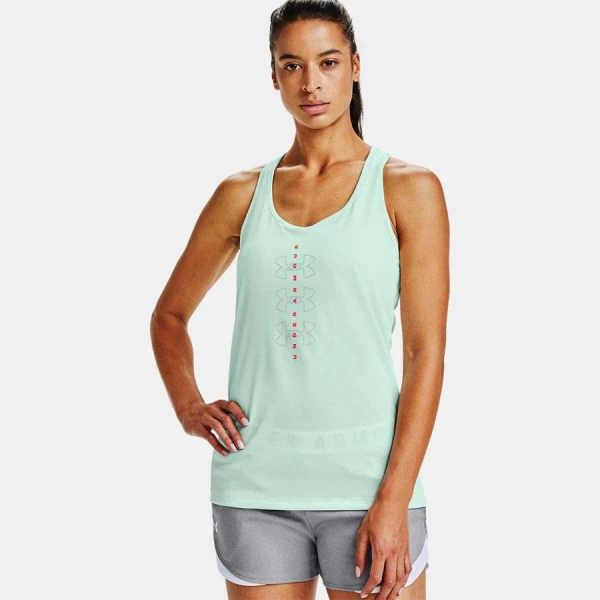 REGATA DE TREINO UNDER ARMOURTECH TWIST GRAPHIC TANK FEMININA - Verde REGATA DE TREINO UNDER ARMOURTECH TWIST GRAPHIC TANK FEMININA - Verde