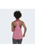 REGATA ESSENTIALS LOOSE LOGO ADIDAS - Rosa/branco