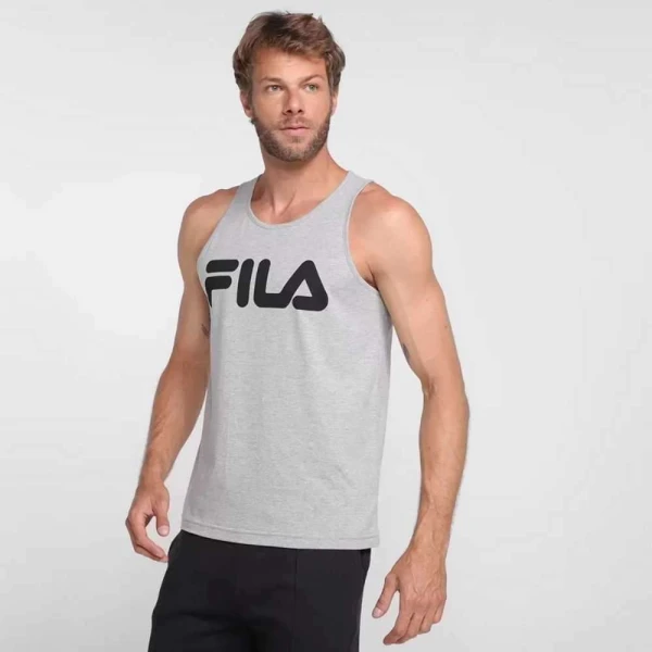 REGATA FILA LETTER BASIC MASCULINA - Cinza
