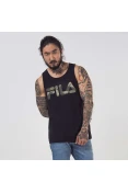 REGATA FILA LETTER BASIC MASCULINA - Preto/bege