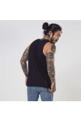 REGATA FILA LETTER BASIC MASCULINA - Preto/bege