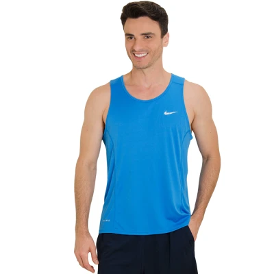 REGATA NIKE DF MILER SINGLET MASCULINA - Azul/prata REGATA NIKE DF MILER SINGLET MASCULINA - Azul/prata