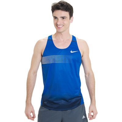 REGATA NIKE DISTANCE SINGLET - Azul/prata