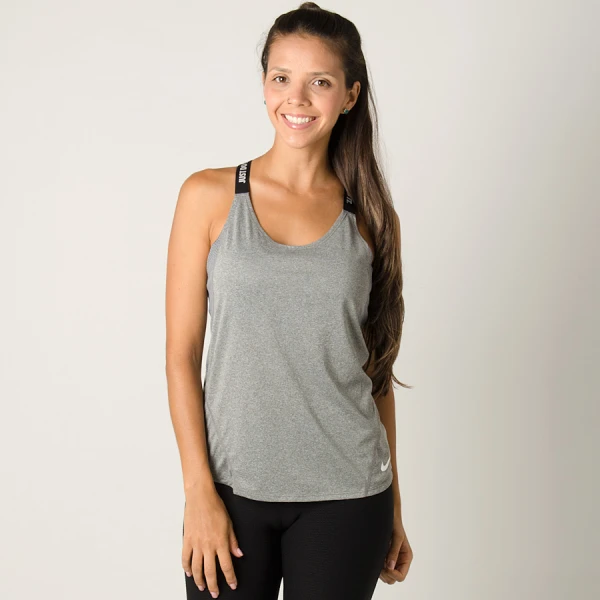 REGATA NIKE DRI-FIT ELASTKA FEMININA - Cinza REGATA NIKE DRI-FIT ELASTKA FEMININA - Cinza