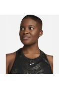 REGATA NIKE ONE DF TANK AOP FEMININA - Preto/dourado