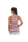 REGATA NIKE STRETCH RIB FEMININA - Cinza/laranja
