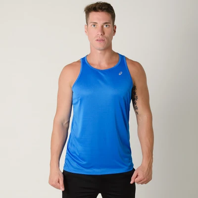 REGATA PARA CORRIDA ASICS BASIC TANK MASCULINA - Azul REGATA PARA CORRIDA ASICS BASIC TANK MASCULINA - Azul