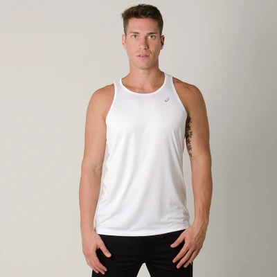 REGATA PARA CORRIDA ASICS BASIC TANK MASCULINA - Branco REGATA PARA CORRIDA ASICS BASIC TANK MASCULINA - Branco