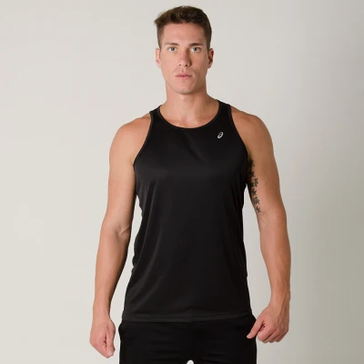 REGATA PARA CORRIDA ASICS BASIC TANK MASCULINA - Preto REGATA PARA CORRIDA ASICS BASIC TANK MASCULINA - Preto