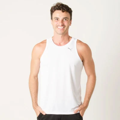REGATA PUMA CORE RUN SINGLET MASCULINA - Branco REGATA PUMA CORE RUN SINGLET MASCULINA - Branco